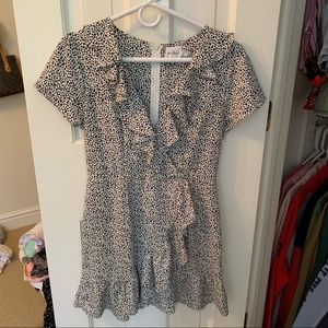 Princess Polly white dress with black dots